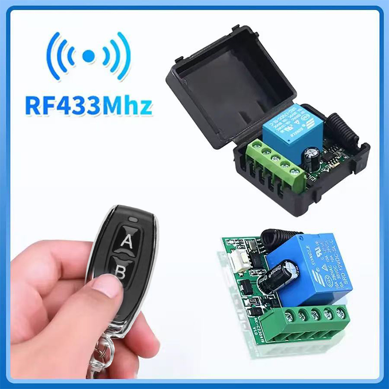 원격 제어 RF433Mhz 무선 조명 스위치 DC 12V 1CH 10A 릴레이 수신기 송신기 도어 전자기 잠금 DIY 모듈