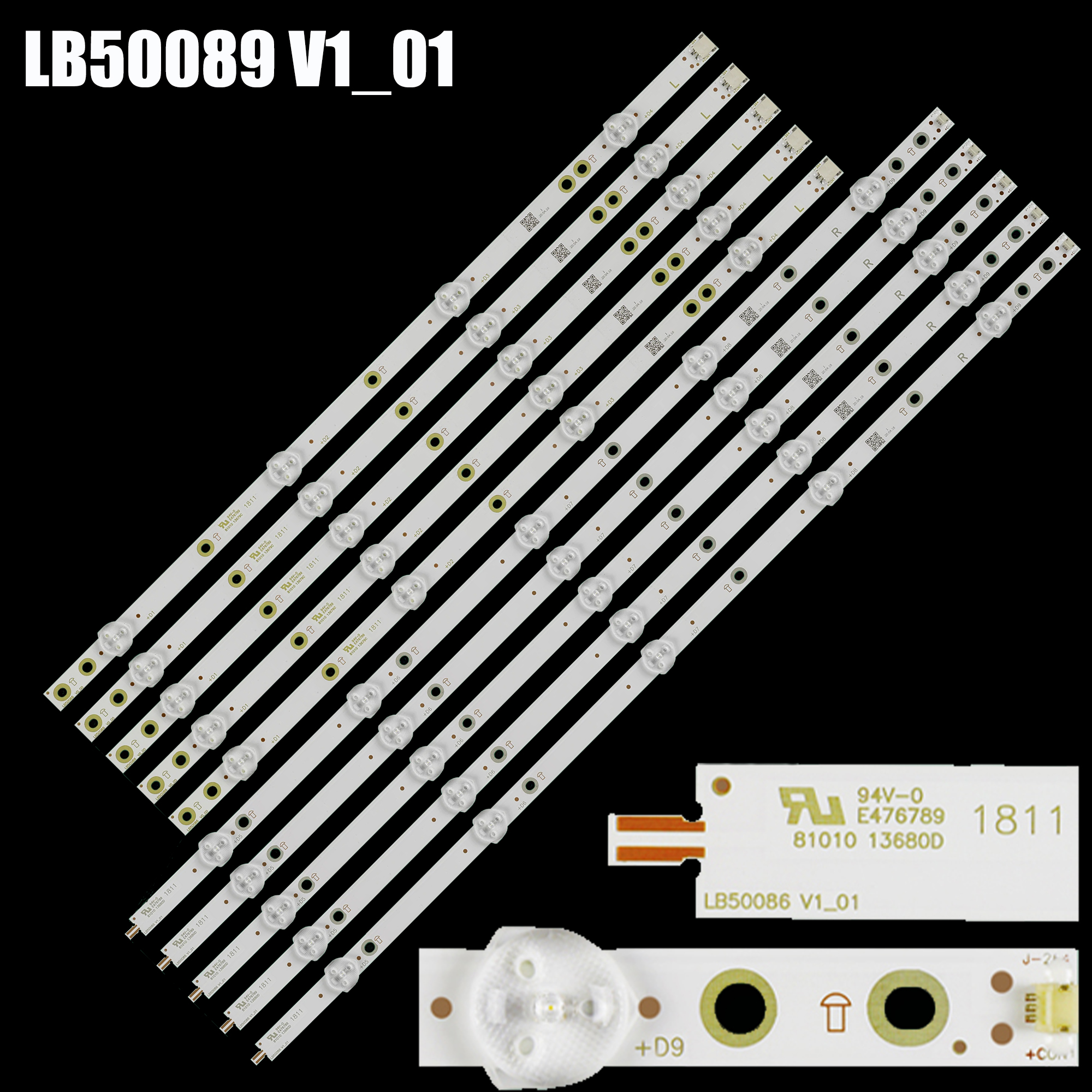 Светодиодная лента подсветки для LB50086 LB50089 LB50082 V1_00 V0_00 V1 50PUS6162/12 50PUS6272 50PUS6703 50PUS6753 15626A 15627B