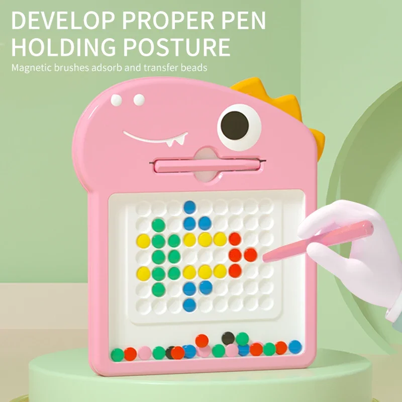Pluma magnética para niños, tablero de dibujo, rompecabezas, imán magnético, cuentas de piedra, entrenamiento de enfoque, coordinación, ejercicio, juguete educativo
