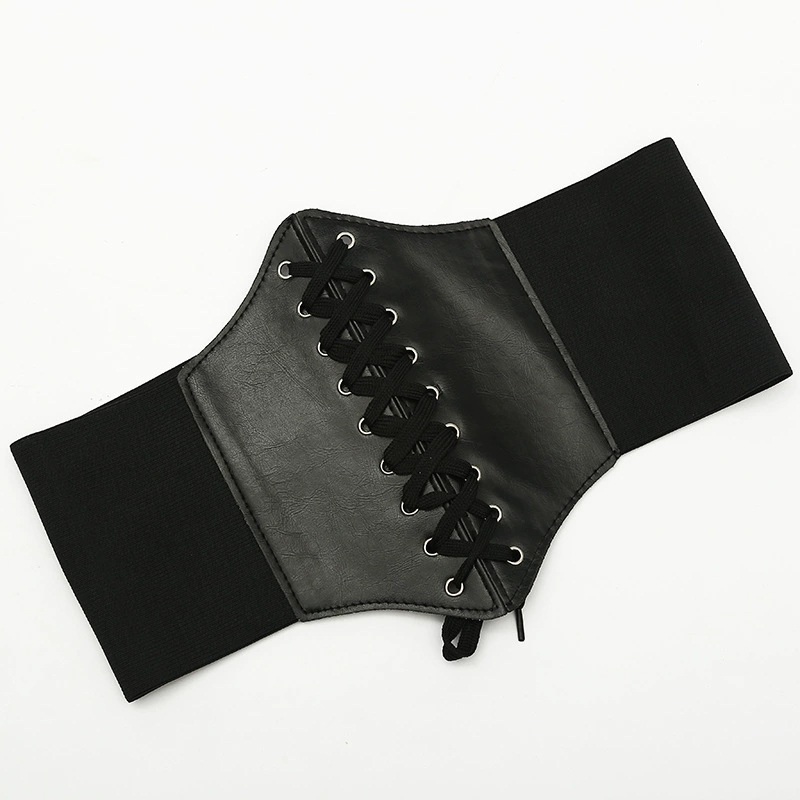 Corset Women Punk Black Wide Belt Leather Slimming Body Belts For Women Cummerbunds Elastic High Waist Belt Female Dress Corsets