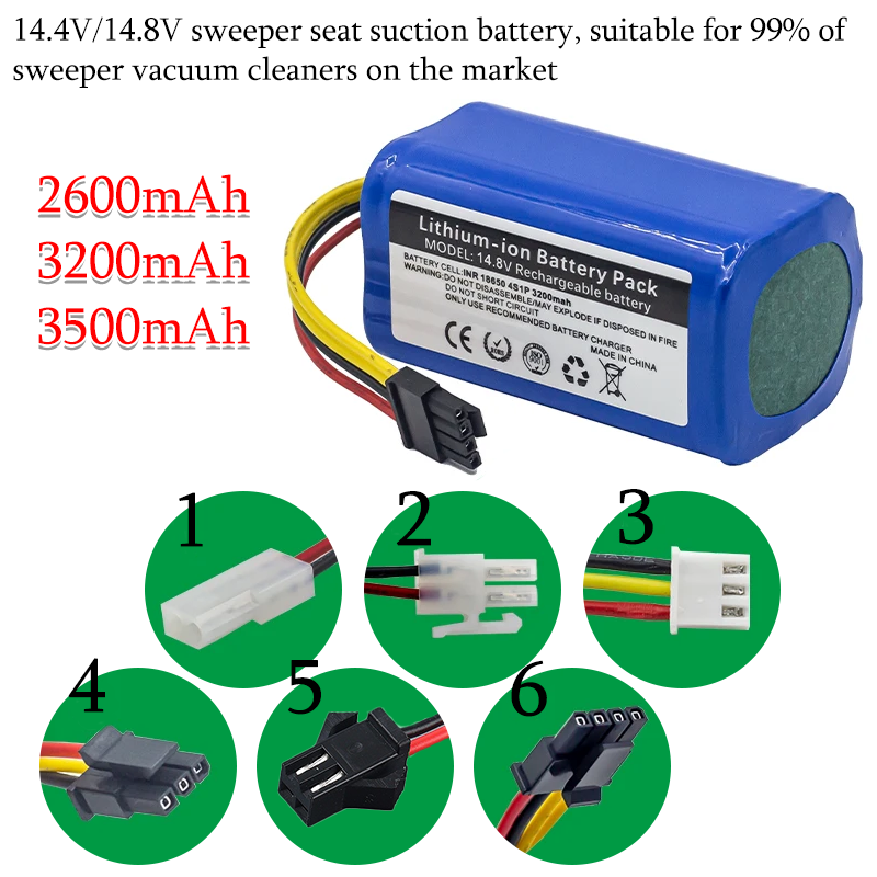 Batteria per aspirapolvere 14.8 V/14.4 V 4S1P 3500Ah per Panasonic/XIAOMI/Liectroux/Proscenic/Eufy RoboVac/Bagotte/Coredy/ILIFE