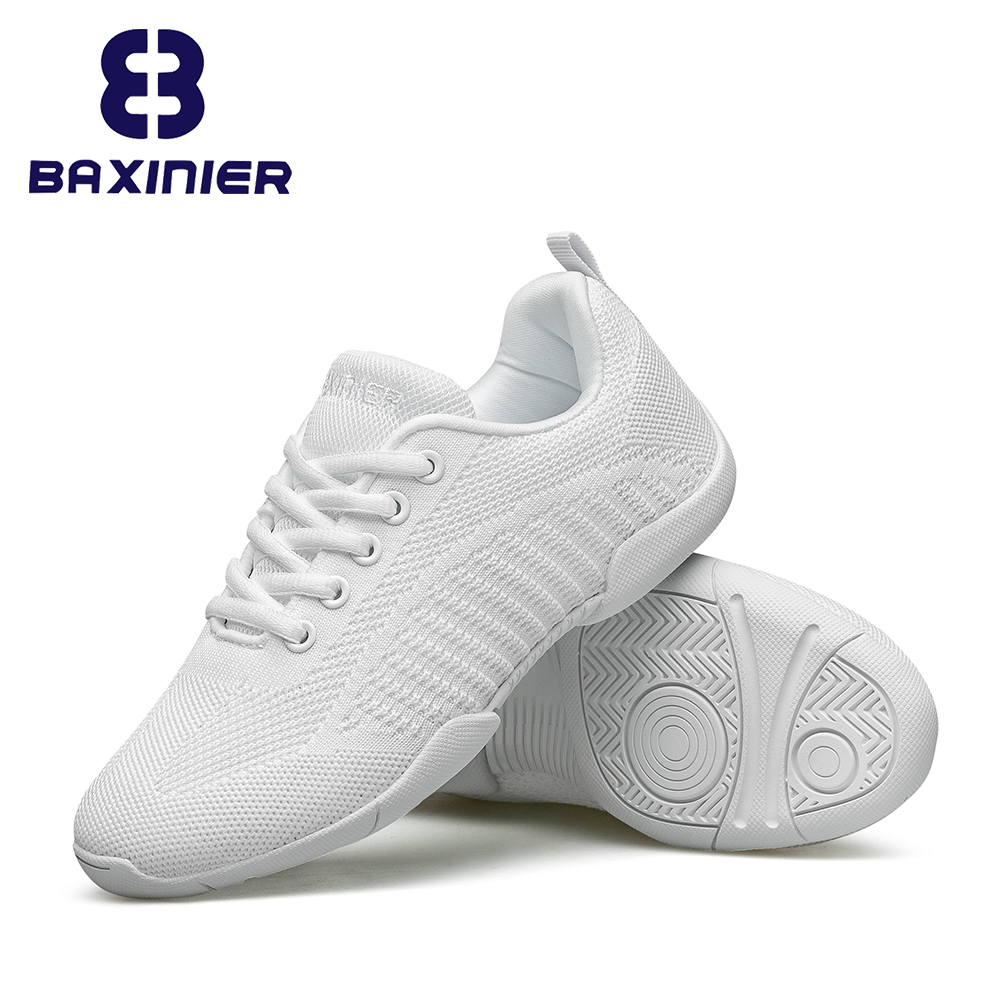 BAXINIER-zapatos de animación para mujer, zapatillas de baile de animadoras blancas, calzado juvenil para caminar, entrenamiento atlético, Tenis
