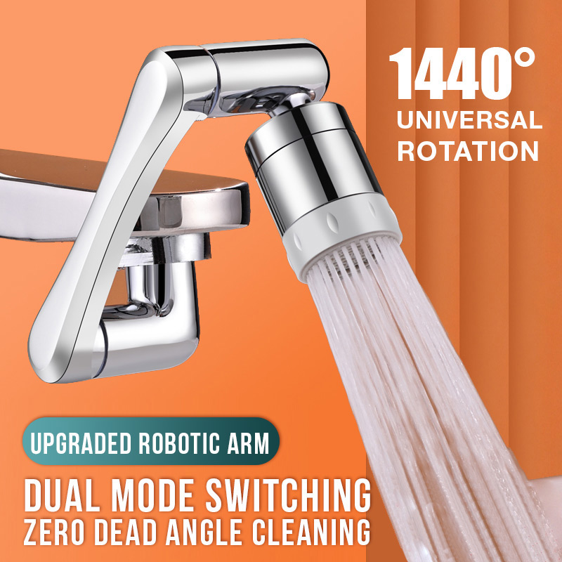 Universal 1080° °   Obrotowe baterie przedłużacz głowica natryskowa ramię robota kuchennego przedłużenie kranu aerator mikser Bubbler dysza do kranu wodnego
