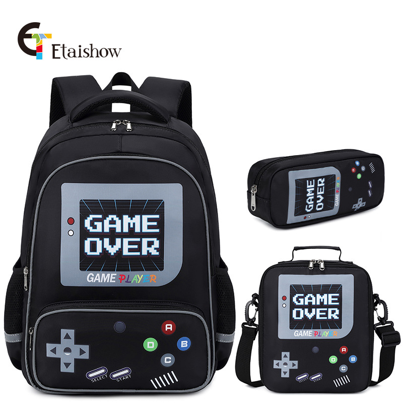 School Bag Kids Backpack for Boy Backpack  Bookbag Carry on Luggage with Lunch Bag