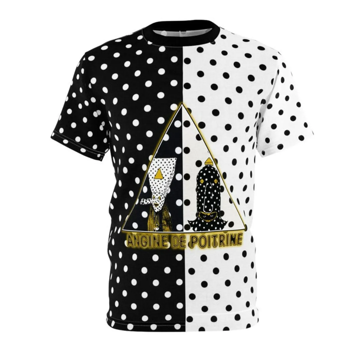Zomer Angine De Poitrine Zwart-wit Polka Dot Band Logo T-shirt Retro Rock Muziek Grafische Tee Unisex Streetwear Tops