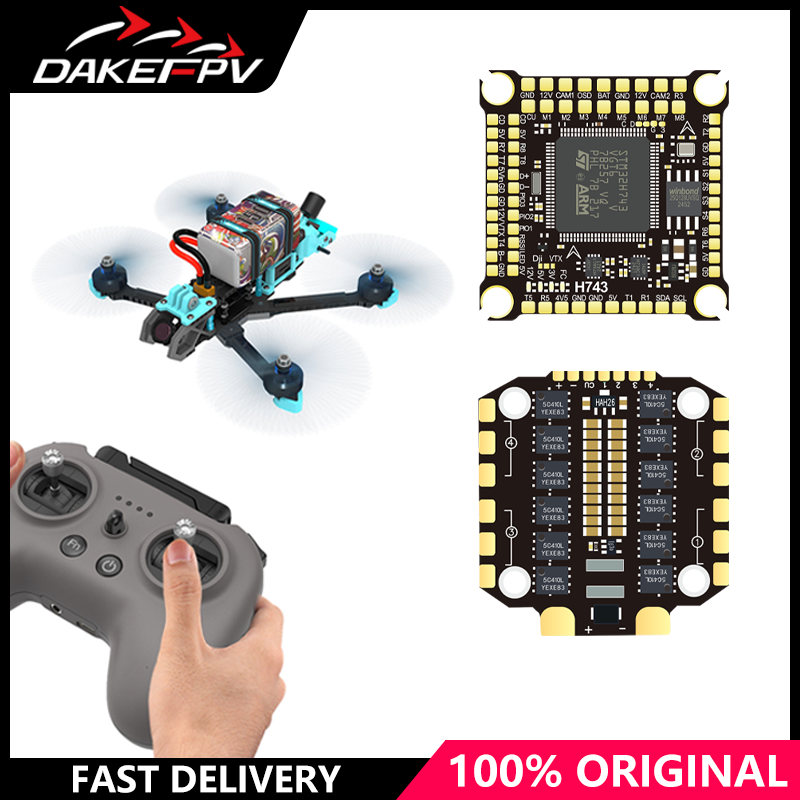 Контроллер полета DAKEFPV H743 и ESC Combo для FPV Drone, Betaflight H7FC и ESC 4in1 70A, поддержка 3-12S, для аналоговой HD-системы