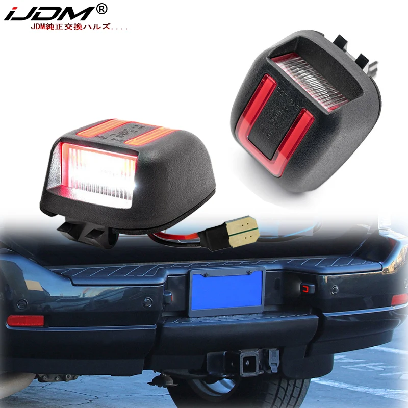 2 pezzi bianco rosso OLED luce targa per Nissan Navara D40 Frontier Armada Titan Xterra Suzuki Equator 12V
