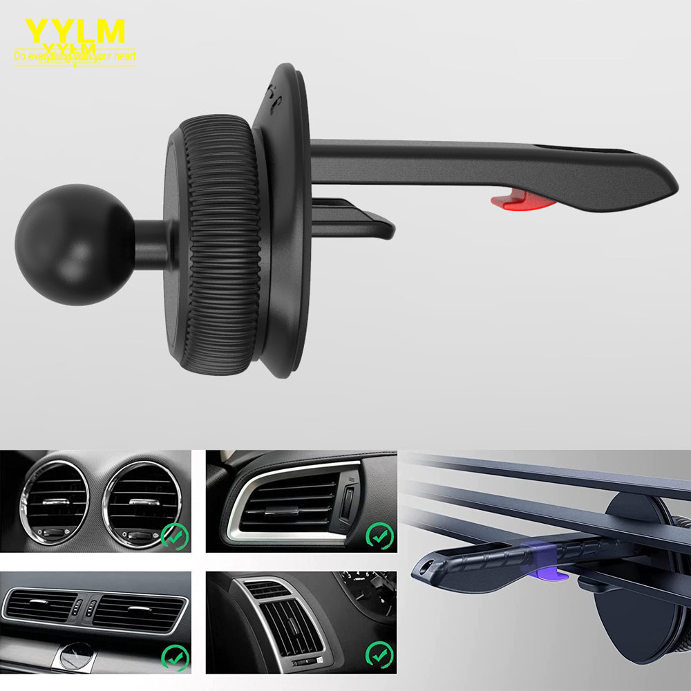 Soporte Universal para teléfono de coche, Base de bola de 17MM para salida de aire de coche, soporte para teléfono móvil, salida de aire magnéticas para coche, soporte para teléfono