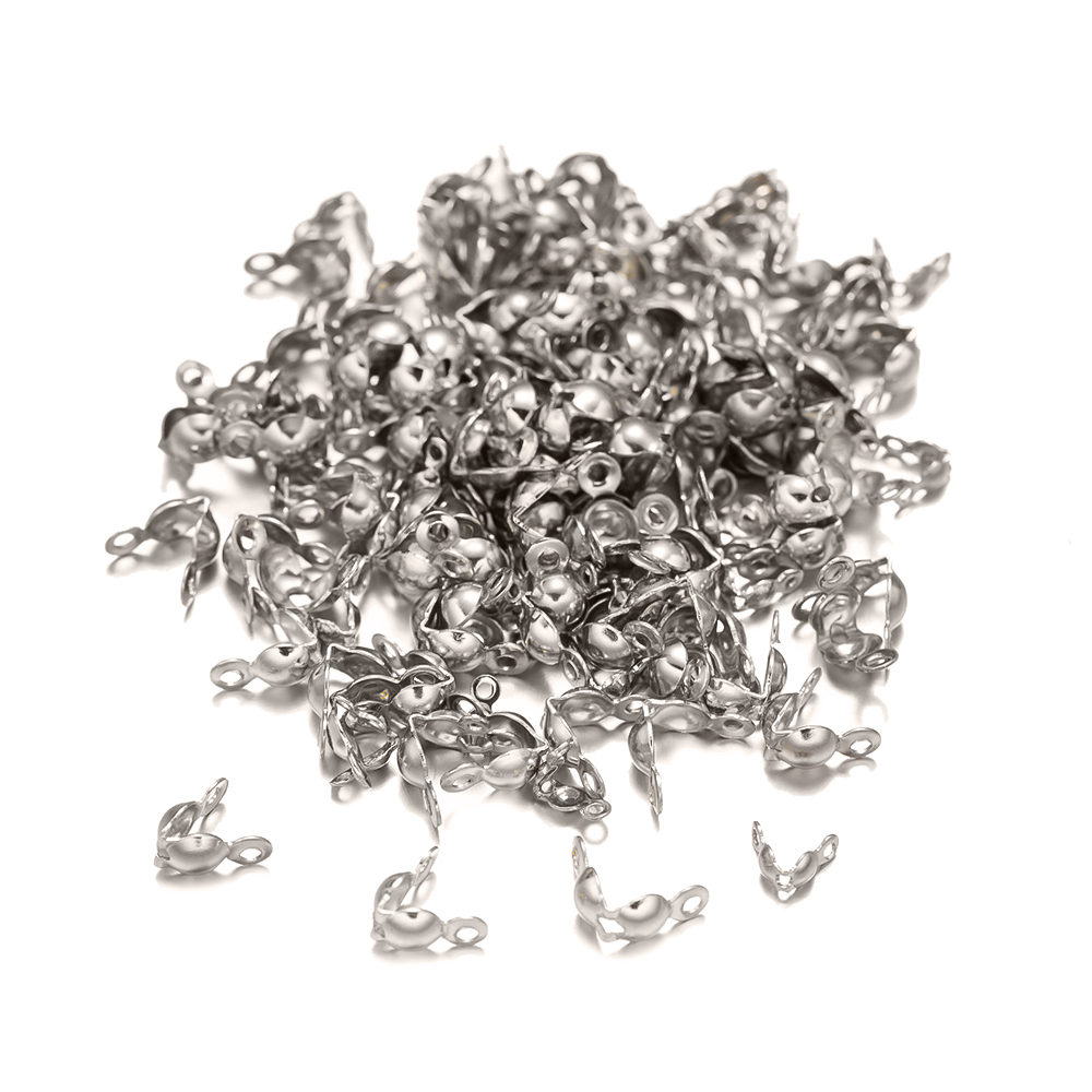 200pcs Stainless Steel Crimps Clasp Connector Ball Chain End Buckle for DIY Necklace Bracelet Connector Jewelry Making Findings