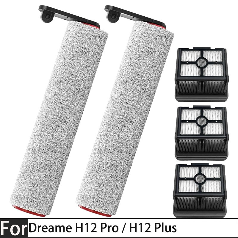 Запасные части для Dreame H12 Pro / H12 Plus: мягкая щетка, ролик для влажной и сухой уборки, HEPA-фильтр, аксессуары для пылесоса