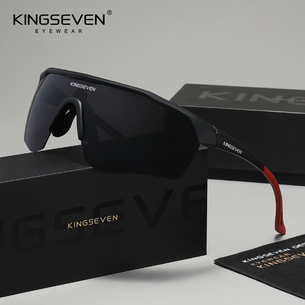 Okulary rowerowe unisex KINGSEVEN, popularny trend, polaryzacyjne soczewki blokujące promieniowanie UV400, ochronne okulary sportowe.