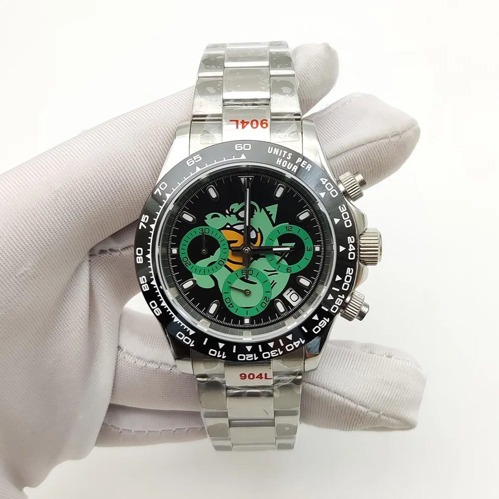 Montre de sport à quartz pour homme, mouvement VK63, minuterie multifonctionnelle, verre saphir, montre d'affaires, 39mm