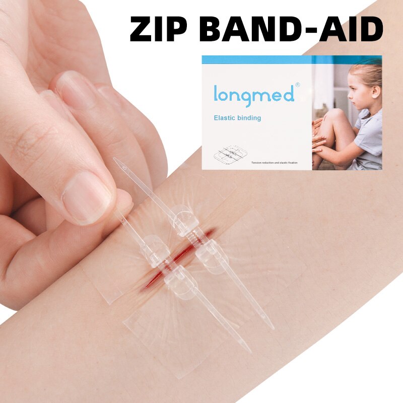 2pcs Zipper Tie Ferida Encerramento Patch Hemostático Ferida Sutura Rápida Zipper Band-Aid Outdoor Portátil