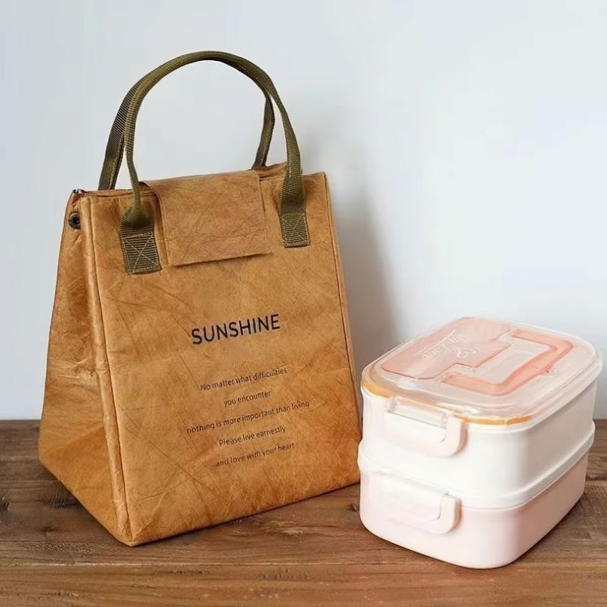 Bolsa de papel, bolsa térmica, bolsa de almuerzo portátil personalizada, bolsa bento refrigerada de papel kraft, bolsa de almuerzo portátil para trabajador de oficina