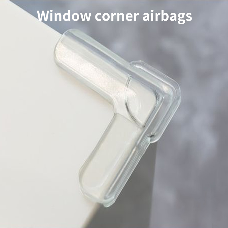 4 Stück Fenster-Eckenschutz für Kinder, Anti-Kollisions-Airbag, selbstklebender Sicherheitsschutz, weiche Silikonkanten, Tischecke