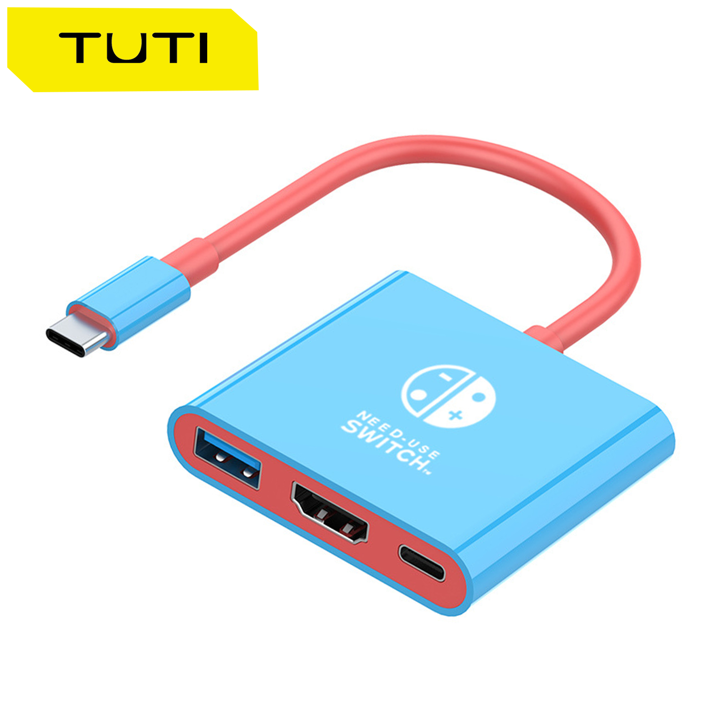 Adaptador TUTI tipo c a HDMI, adaptador de TV portátil con puerto USB3.0 4K/30HZ para Steam Deck Nintendo Switch, fundición de pantalla de TV