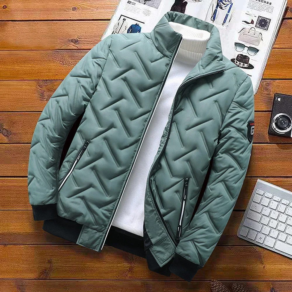 Nueva chaqueta de Otoño Invierno 2024, chaqueta acolchada de algodón para hombre, ropa de calle coreana, chaqueta informal, ropa de moda, abrigos cálidos para hombre 5XL