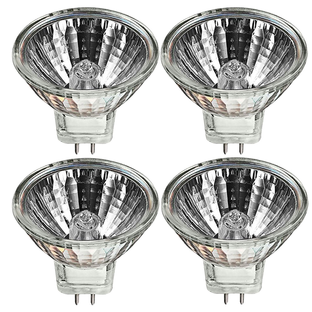 4-Pieces MR11 Light Bulbs 6V 12V 220V 5W 10W 35W Replacement Fiber Optics Christmas Tree Bulb G4/GU4/GZ4 Bi-Pin Base
