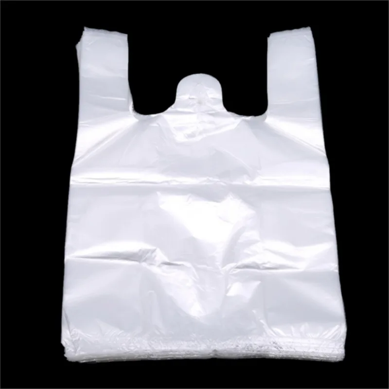 Plastikowa torba na zakupy 100 szt. Przezroczysta torba na zakupy Supermarket Plastikowe torby z uchwytem Opakowania na żywność