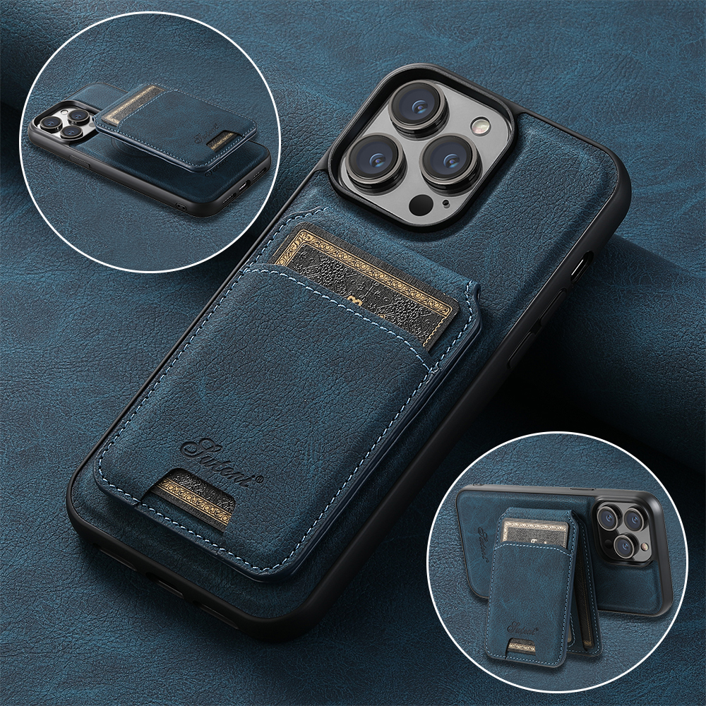 SUTENI Slot per scheda magnetica Borse a portafoglio in pelle di lusso Custodie per telefoni per iPhone 17 16 15 14 13 12 Pro Max Plus Cover