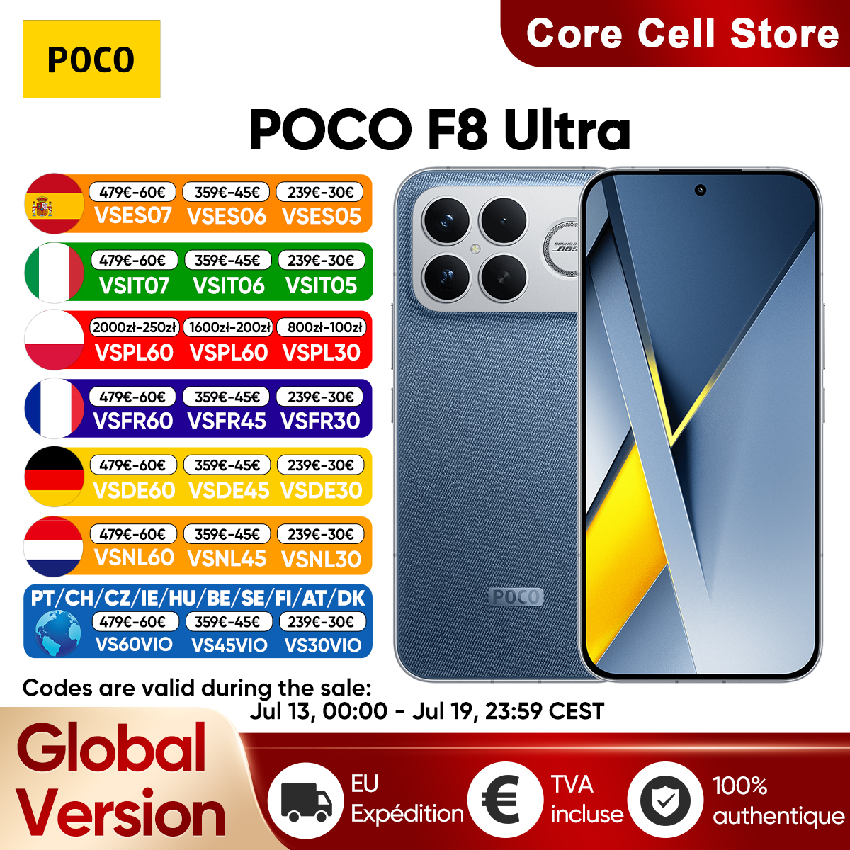 Smartphone Versão Global POCO F8 Ultra 5G Snapdragon ®   8 Elite Gen 5 com tela AMOLED de 6,9 polegadas para proteção dos olhos, 6500mAh, 100W HyperCharge, NFC I