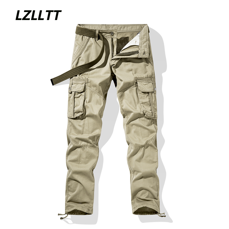 2023 Wiosna Jesień Męskie Bawełniane Spodnie Cargo Mężczyźni Moda Solidne Spodnie Wojskowe Outdoor Army Casual Bermudy Joggers Spodnie Męskie