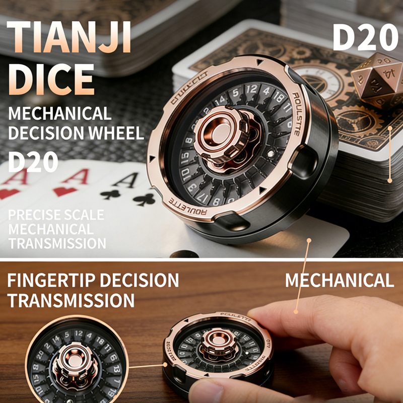 D20 Roda da Sorte Fidget Spinner Antiestresse, Brinquedo de Mão EDC, Gadget de Mesa, Jogo de Mesa DND, Dado Giratório para Descompressão, Presente