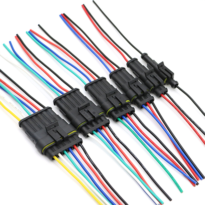 1Set 1P 2P 3P 4P 5P 6P Way Waterproof Electrical Auto Connector Male Female Plug with Wire Cable Harness for Car Motorcycle