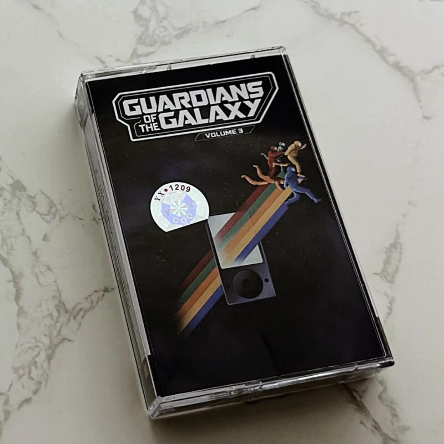 Western Retro Sci-Fi-Style Pop Music Cassette Tape, Rainbow Orbit Art Illustration Cover, Nostalgic Atmospheric Popular Track