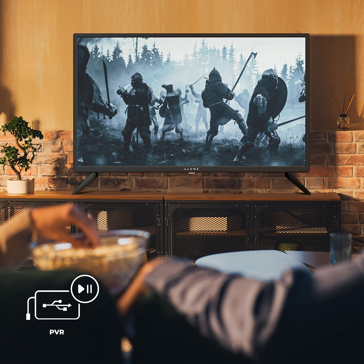 Telewizor LED Kiano SlimTV 32" HD Ready HDMI USB nagrywarka PVR obraz HD