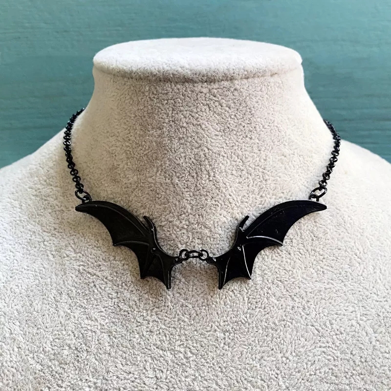 Goth Vampire Vintage Fledermaus Flügel Anhänger Choker Halskette Weihnachten Witchy Geschenk Für Frauen Beste Freunde Neue Mode Schmuck