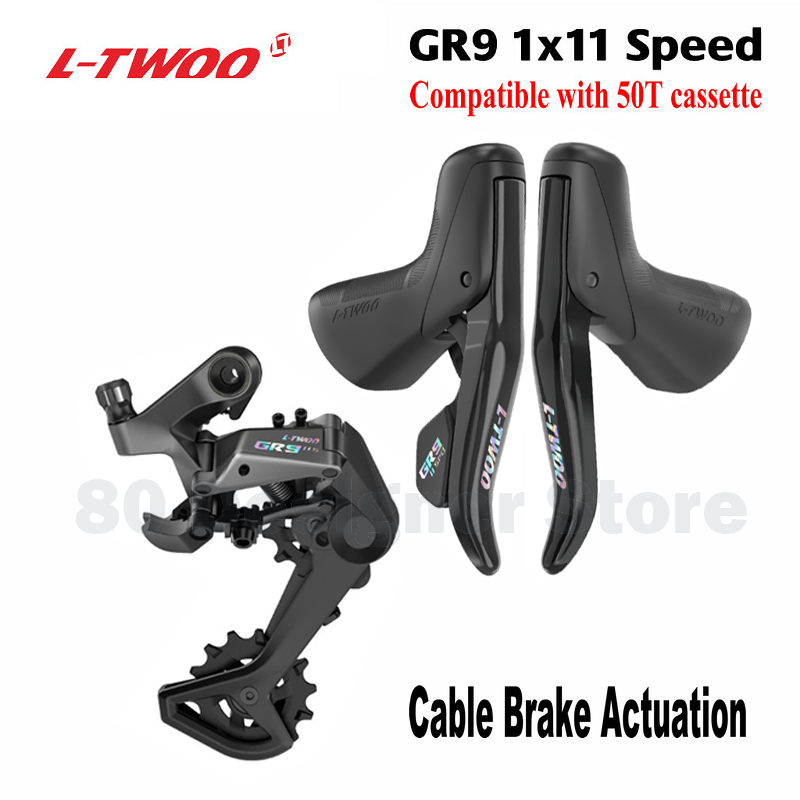 LTWOO GR9 1x11 snelheid, 11s racegroepset, R/L-schakelaars + achterderailleurs, grindfietsen Cyclo-Cross, ltwoo 11-50T-cassette