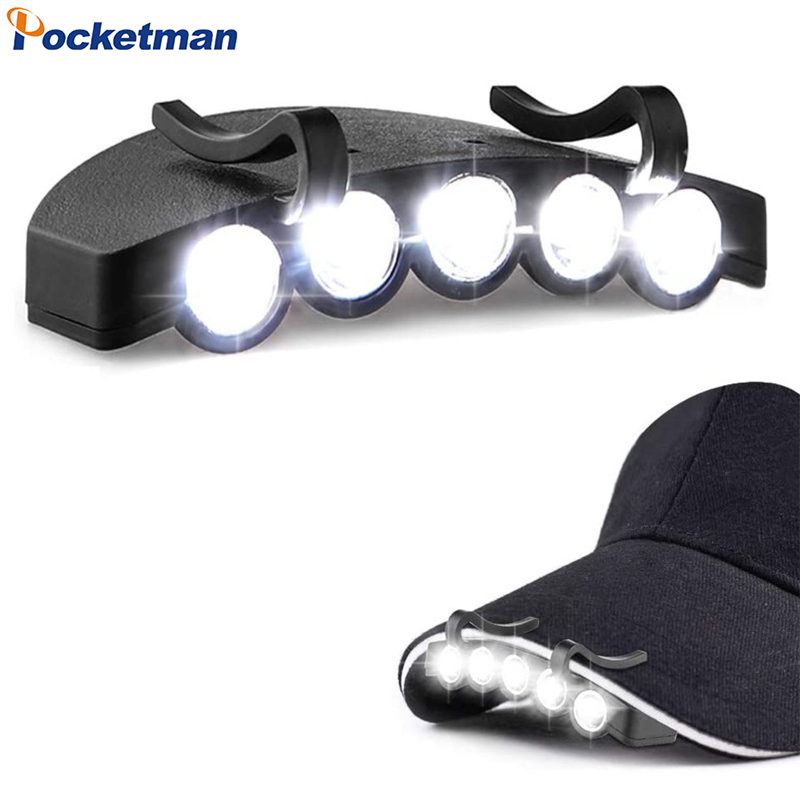 Przenośna 5 x lampka LED z klipsem czapka lekka latarka czołowa nocna latarka do wędkowania nocna czapka LED reflektor wodoodporny lampa czołowa