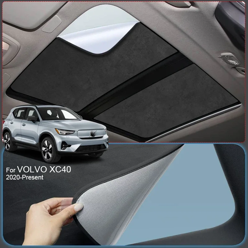 Auto Suède Stof Elektrostatische Adsorptie Zonnedak Zonnescherm Auto Anti-Uv Warmte-isolatie Dakraam Voor VOLVO XC40 2020-Heden