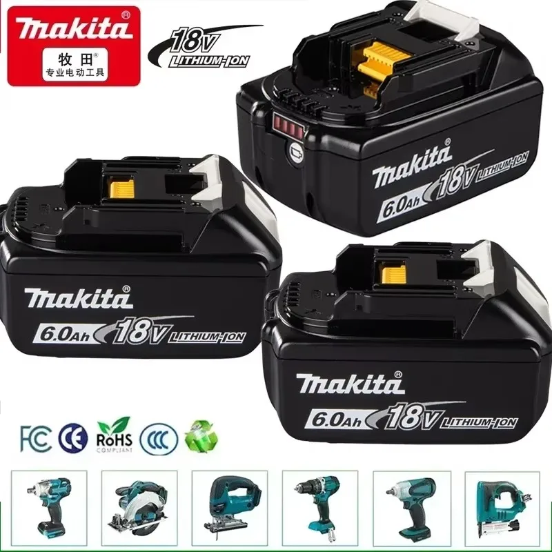 Batería de Litio de Repuesto Original Makita de 3Ah/6Ah//5Ah para Batería Makita de 18V bl1815 bl1830 bl1840 bl1845 bl1860 bl1445 bl1460