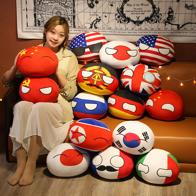 10-40cm Polandball pluszowe zabawki Countryball USSR USA FRANCE RUSSIA UK JAPAN niemcy CANANDA włochy lalka Kawaii poduszka uroczy prezent chłopiec
