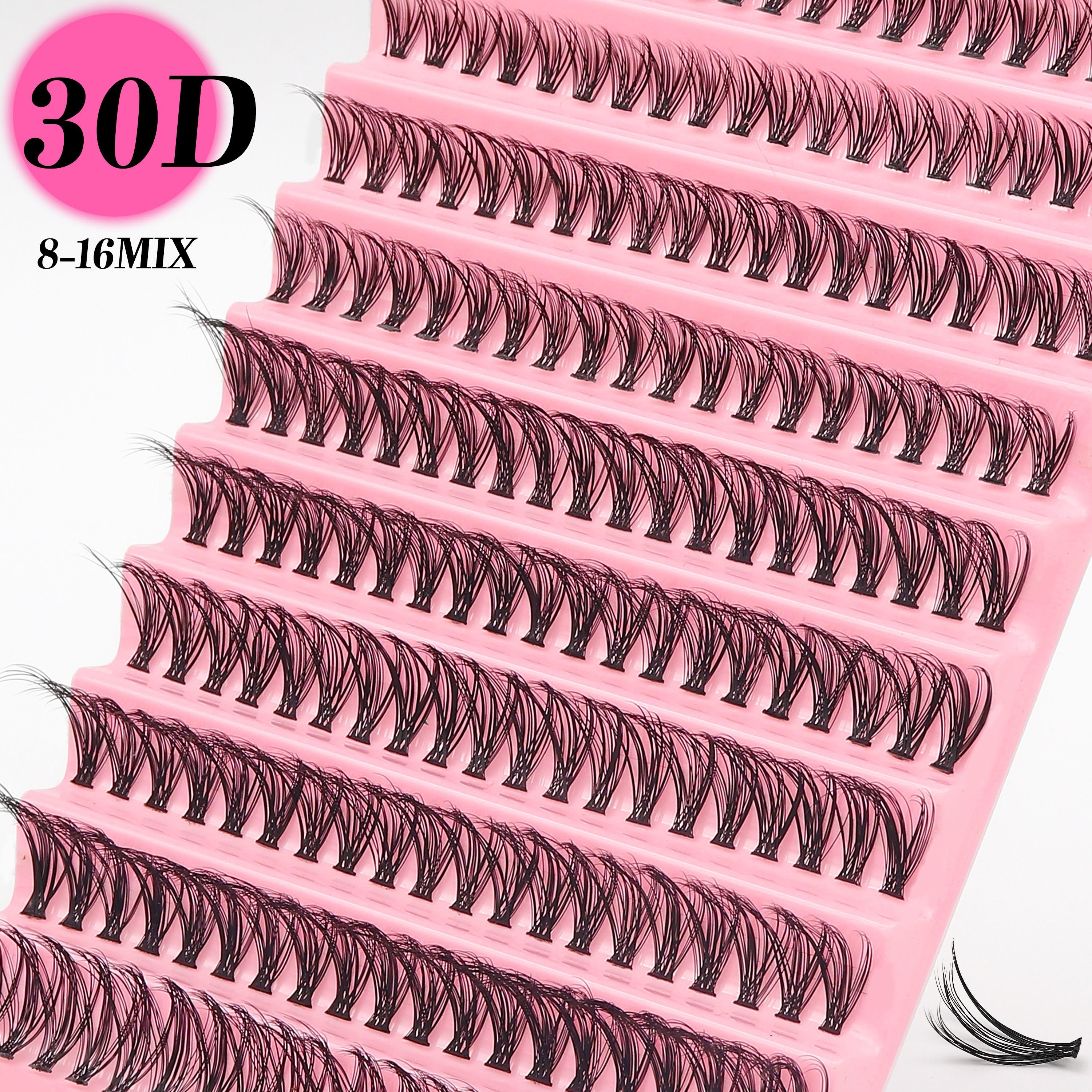 Kit de bricolage d'extensions de faux cils en grappe de 200 pièces, boucles D Ultra-fines de 0.05mm, cils individuels réutilisables de Style mixte