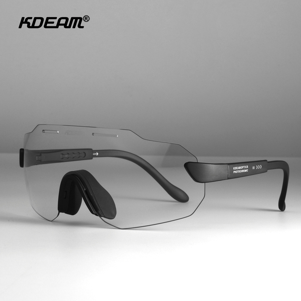 KDEAM-Gafas de Ciclismo de alta gama para hombre, lentes de sol fotocromáticas/polarizadas, ultraligeras, TR90, longitud ajustable