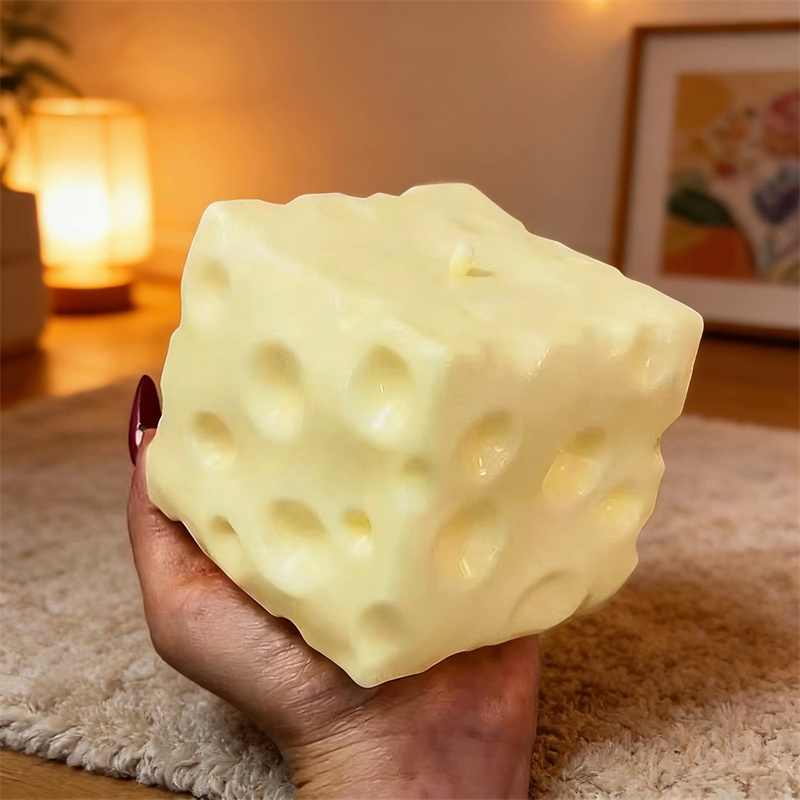 Bola Anti-Stress Gigante em Formato de Queijo - Brinquedo Sensorial Macio e Divertido para Apertar, Ideal para Presentes de Festivais
