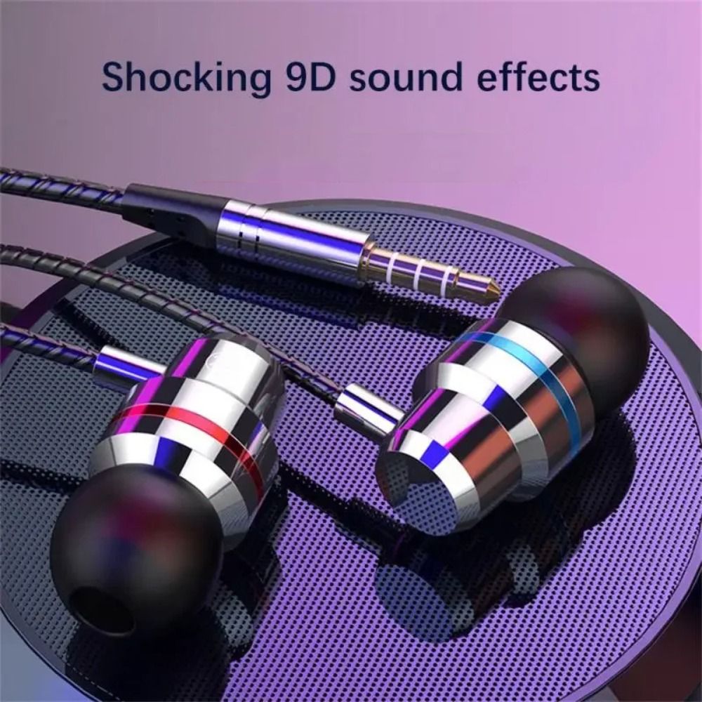 Portable 3.5mm In-ear Headphones Stereo High Definition Wired Headset Deep Bass Noise Canceling InEar Microphone Wired Headset