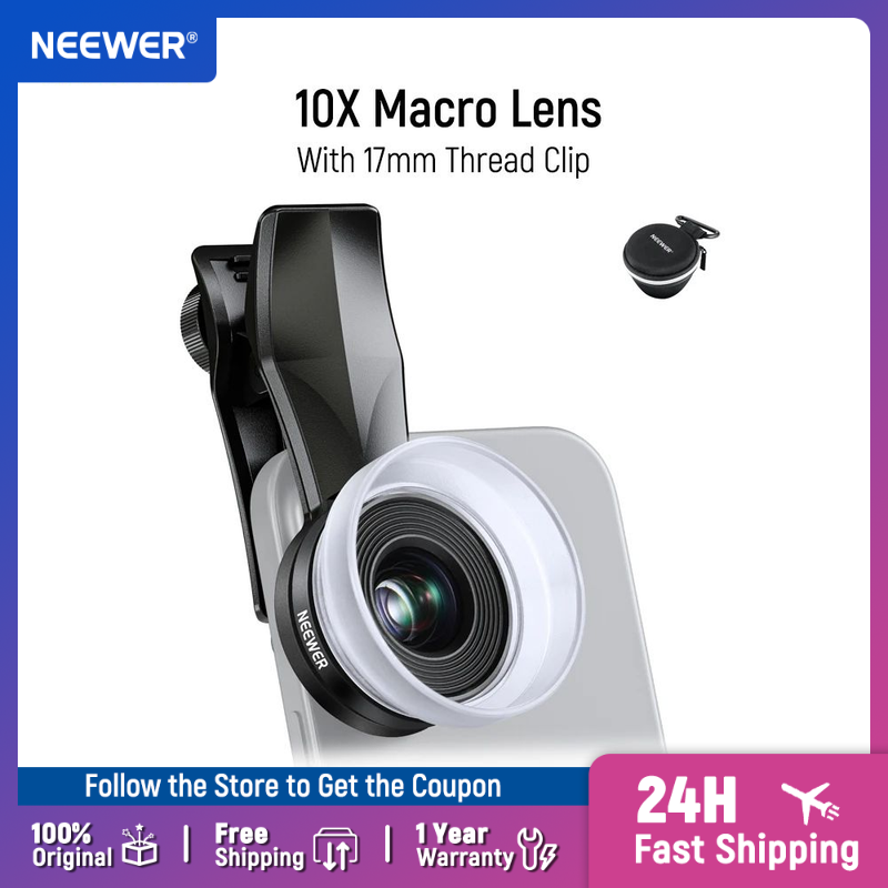 NEEWER 7X เลนส์ Telephoto พร้อมคลิปเลนส์โทรศัพท์ใช้งานร่วมกับ iPhone Samsung, 15 องค์ประกอบ 12 กลุ่ม 7X การขยายเลนส์โทรศัพท์