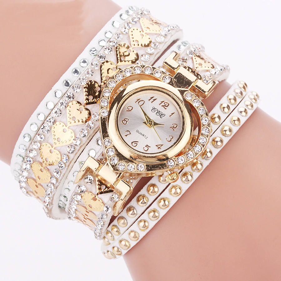 Mulheres de luxo coração dial design brilhante qualidade relógio quartzo moda strass pulseira envoltório relógio feminino presentes