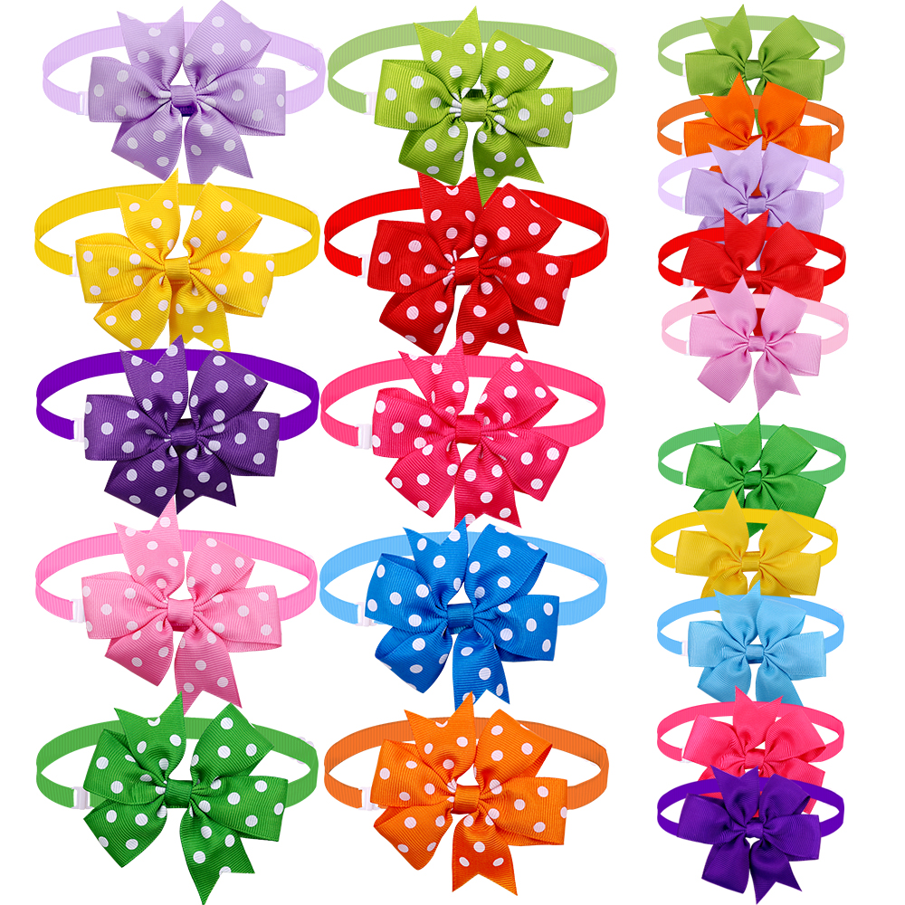 50 Uds pajarita para perro punto pajarita sólida Collar para perros pequeños pajaritas DIY corbata accesorios de aseo para mascotas para perros pequeños