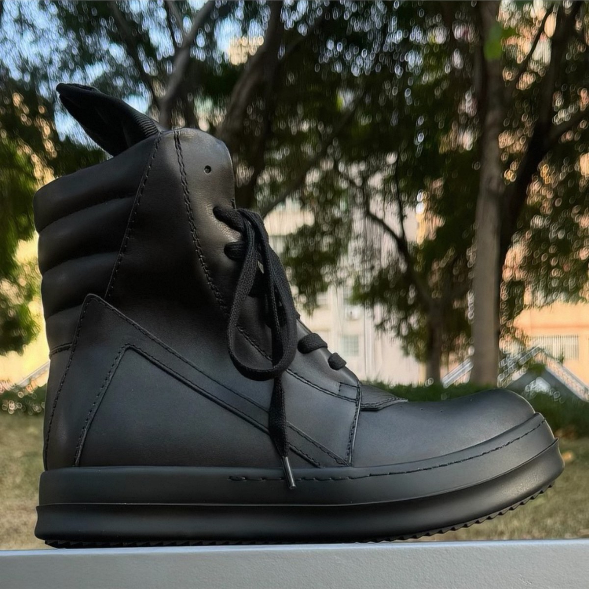 R-o Sneakers classiche Scarpe alte in pelle nera Stivale nero Pelle bovina Sneaker da uomo Cerniera Scarpe casual da donna Stivaletti stringati