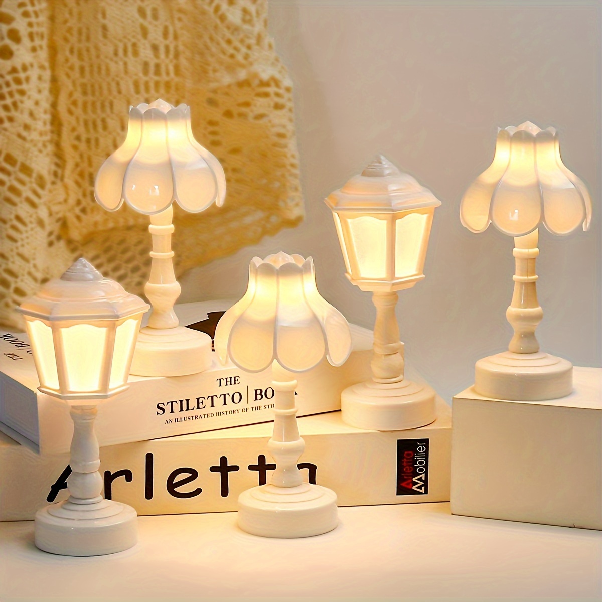 Pagoda Bud botón batería lámparas de mesa LED escritorio noche para dormitorio comedor luz nocturna flor Simple decoración moderna