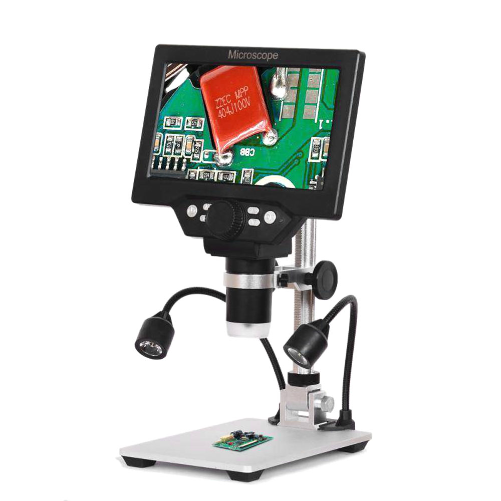 G1200 Digital mikroskop 7 Zoll großer Farbbild schirm große Basis LCD-Anzeige 12mp 1-1200x kontinuierliche Verstärker lupe