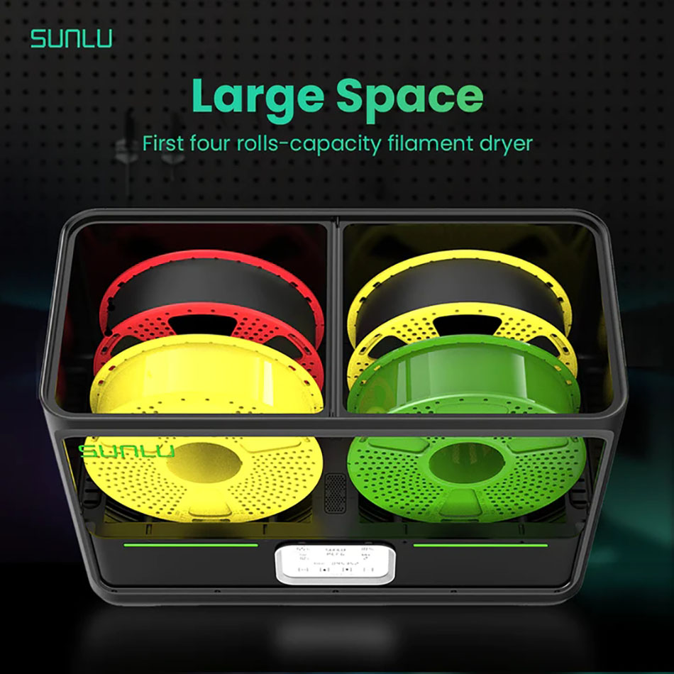 SUNLU S4 – sèche-filament 3D, Support PLA PETG PLA + 4 rouleaux de 1KG, équipement de Filament 1.75/2.85/3MM, opération facile, livraison gratuite et rapide