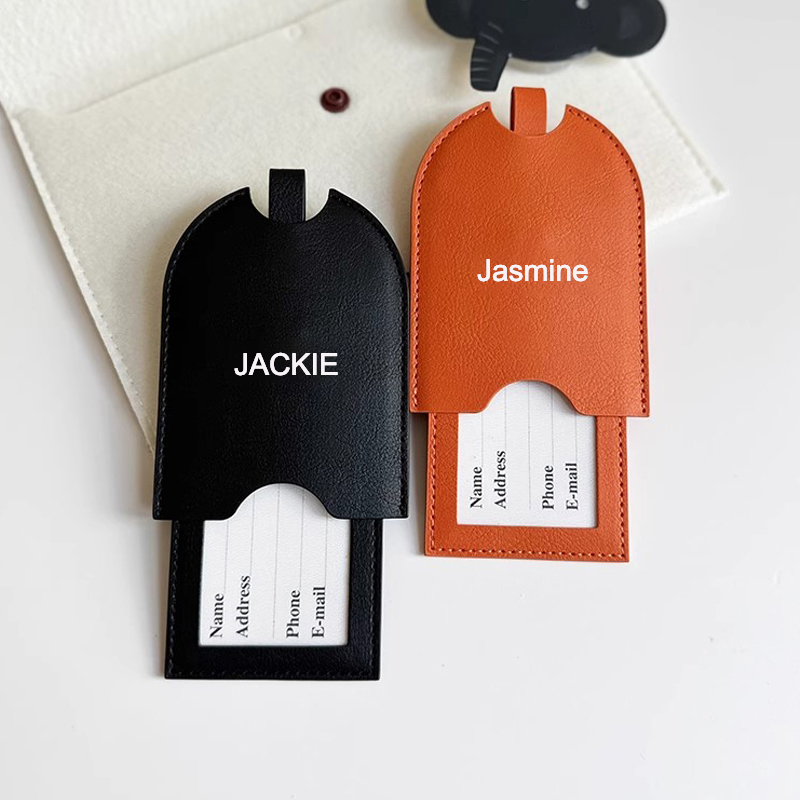 Personalize Initials Luggage Tag Custom LOGO Letter Men Women Suitcase Name Baggage Tag PU Airplane Labels Travel Accessories