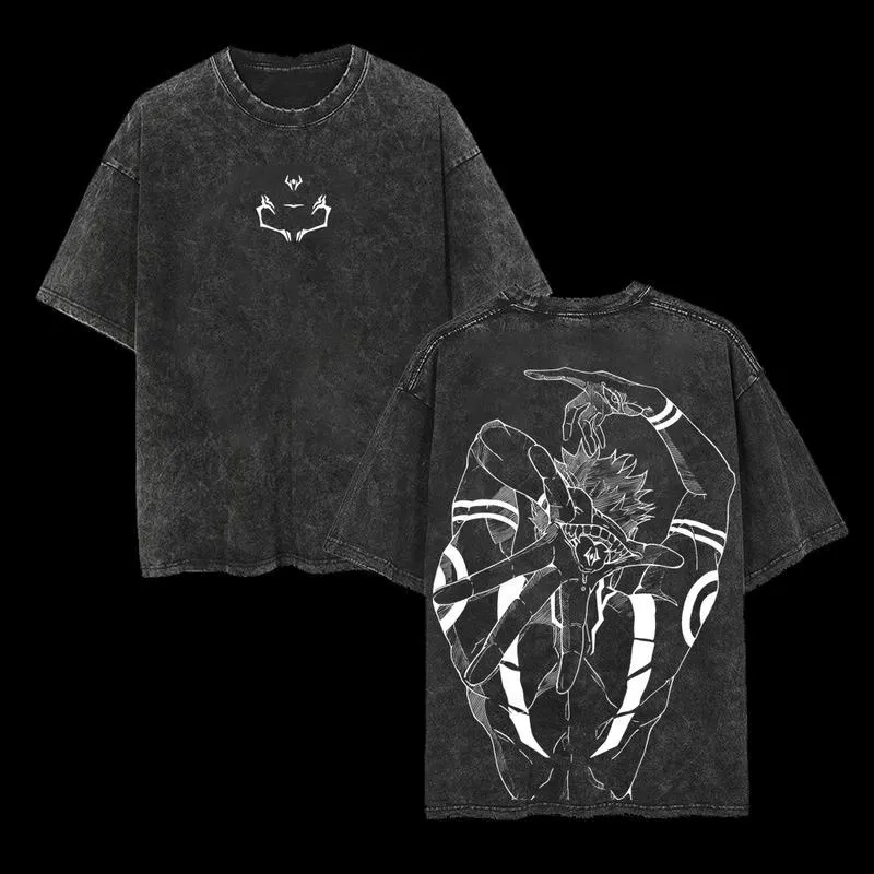 Mens Lavato Nuovo Arrivo Vestiti Tee Shirt Grafica T-Shirt Da Uomo Maglietta per Gli Uomini Ropa Hombre Anime Jujutsu Kaisen Ryomen Sukuna