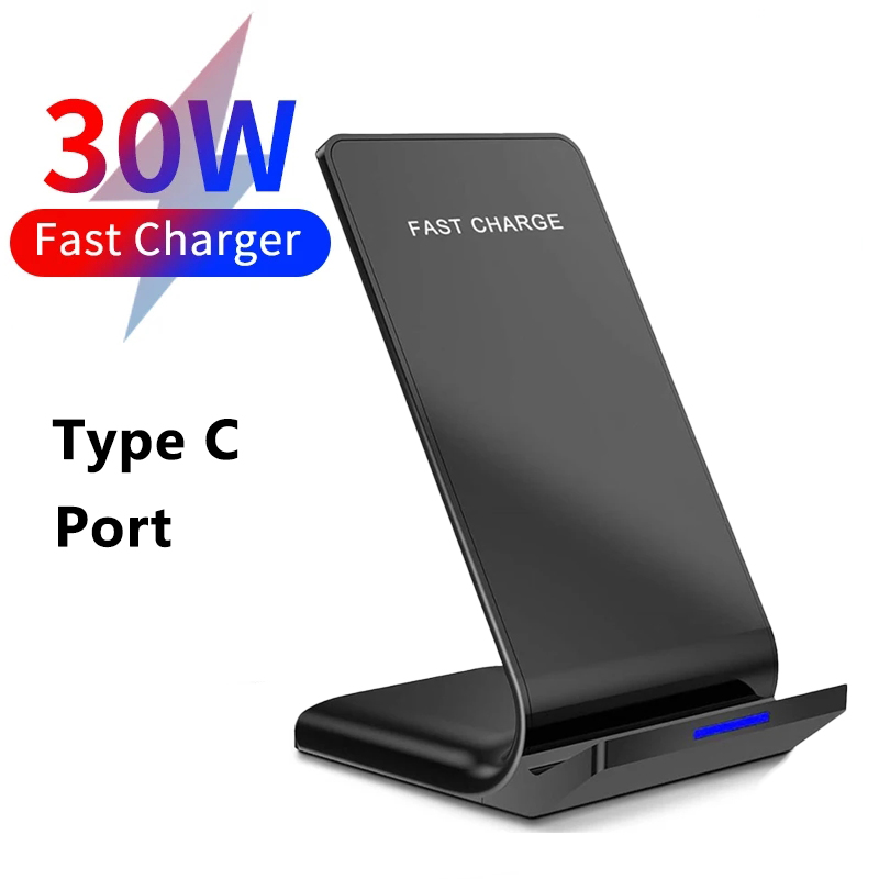 30W Qi Draadloze Oplader Stand Snel Opladen Dock Station Voor Iphone15 14 13 12 11 Pro Xmax Samsung S21 Dock Station Telefoonhouder